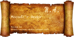 Mocsár Andor névjegykártya
