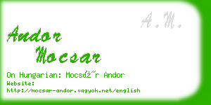 andor mocsar business card